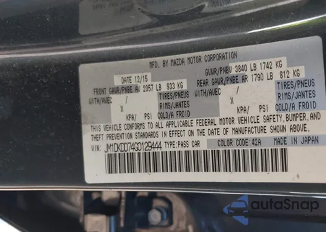 2016 Mazda Cx-3 Grand Touring из США, поврежденный, VIN JM1DKDD74G0129444